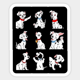 Dalmatians Puppy Group Shot Portrait Boxes Sticker